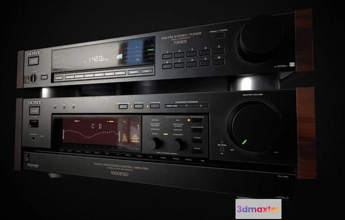 1519782 - PBR Game 3D Models - Sony ES TA-E1000ESD & ST-S730ES 3D Max