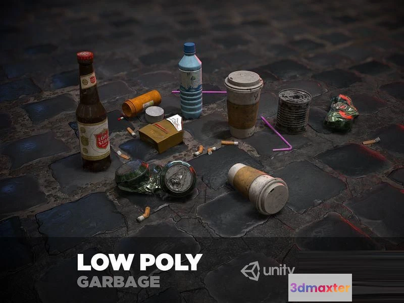 1519868 - PBR Game 3D Models - Urban Garbage Small Pack and Trash set 3D Max