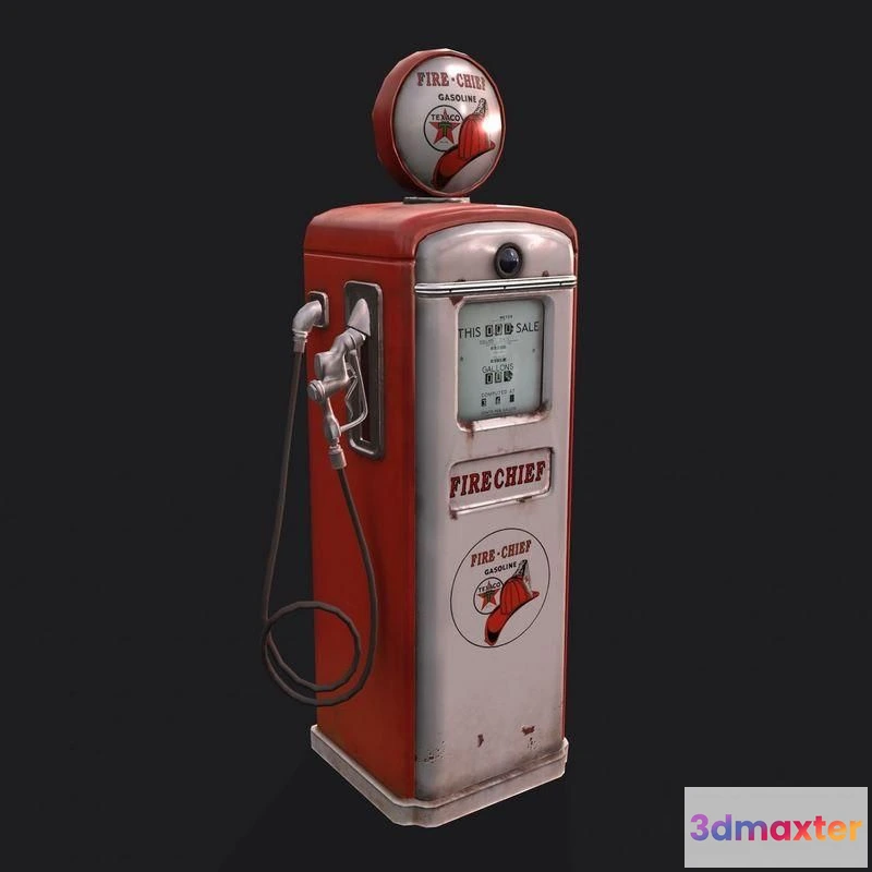 1519910 - PBR Game 3D Models - Vintage Gas Pump 3D Max