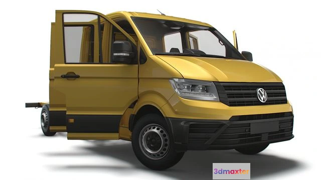 1519926 - PBR Game 3D Models - VW Crafter Chassis DoubleCab L3 HQInterior 2023 3D Max