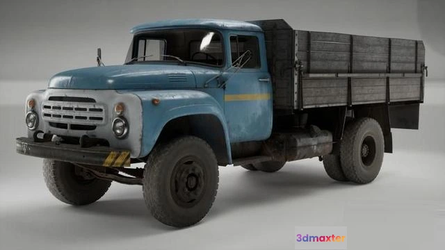 1519958 - PBR Game 3D Models - ZIL-130 Soviet Flatbed Truck 3D Max