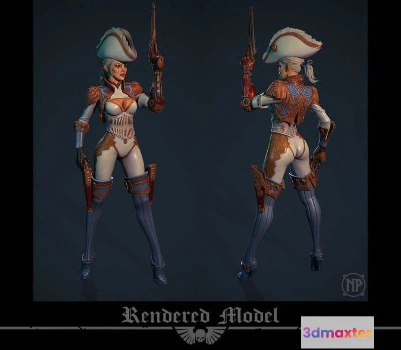 1519968 - PBR Game 3D Models - Admiral Katalina Voidridge 3D Max