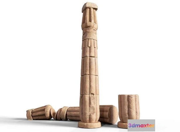 1519978 - PBR Game 3D Models - Ancient Egyptian Pillar 3D Max