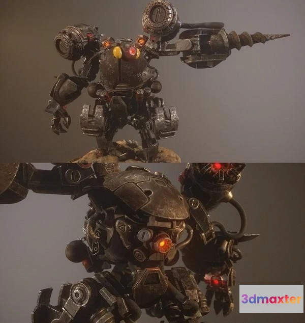 1520004 - PBR Game 3D Models - Atom Punk Mecha 3D Max