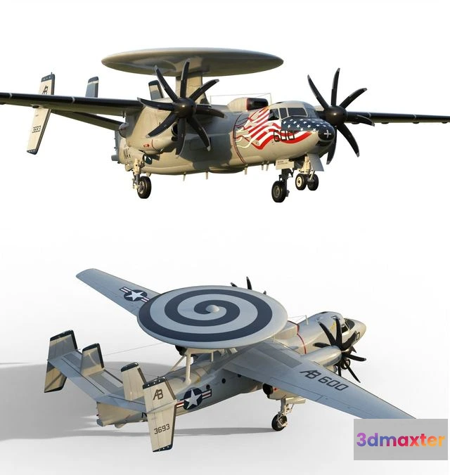 1520064 - PBR Game 3D Models - E-2 Hawkeye 3D Max