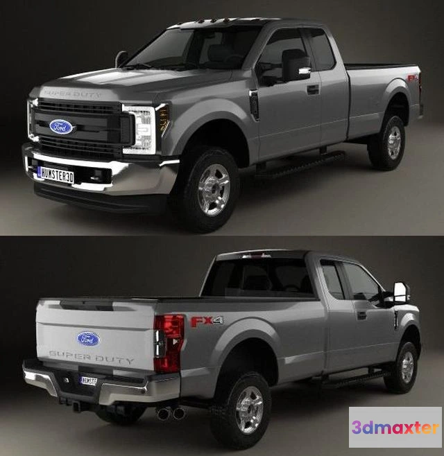 1520074 - PBR Game 3D Models - F-250 Super Duty Super Cab XLT 2015 3D Max