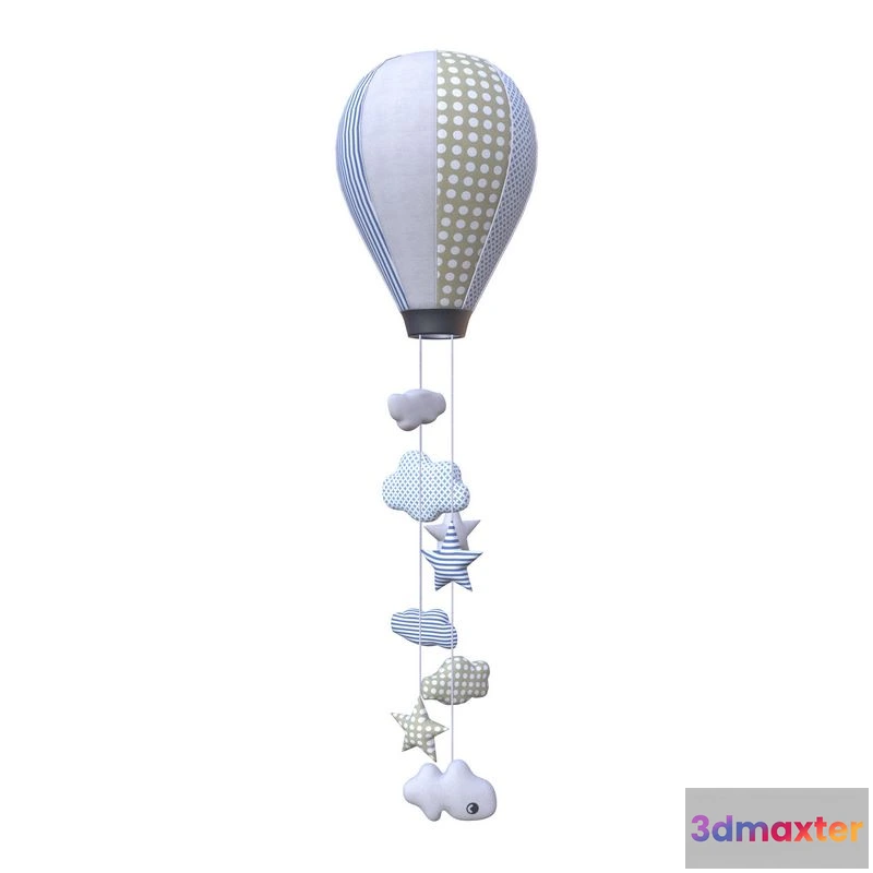 1520136 - PBR Game 3D Models - Hot air balloon baby mobile 3D Max