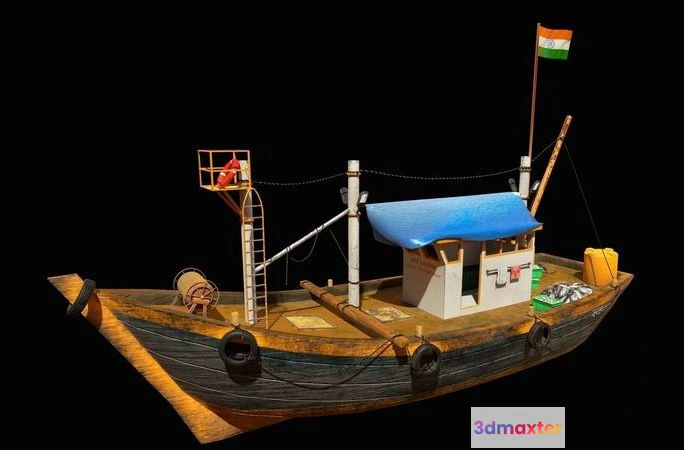 1520140 - PBR Game 3D Models - Indian Fishing Boat 3D Max
