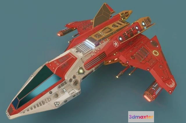 1520172 - PBR Game 3D Models - Light Frigate space ship 3D Max