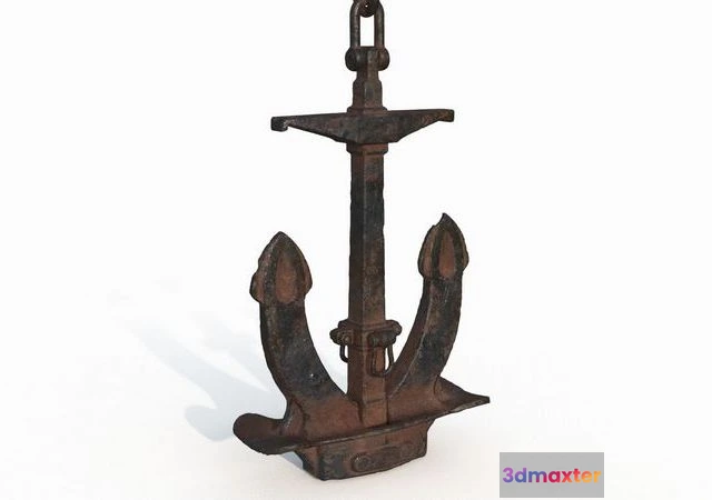 1520234 - PBR Game 3D Models - Old rusty anchor 3D Max