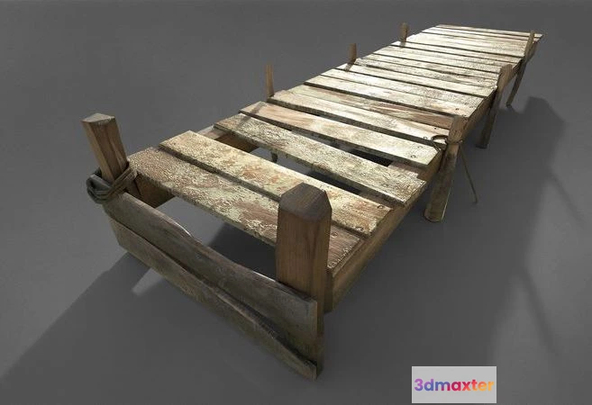 1520236 - PBR Game 3D Models - Old Wooden Pier 3D Max