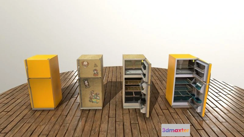 1520282 - PBR Game 3D Models - Refrigerator two refrigerators 3D Max