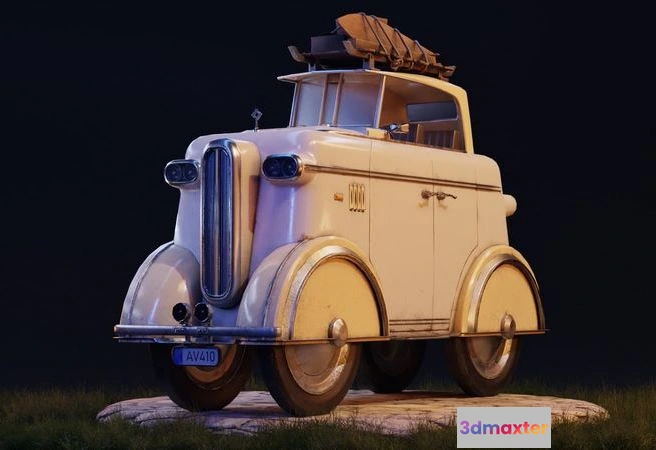 1520294 - PBR Game 3D Models - Retro car 3D Max