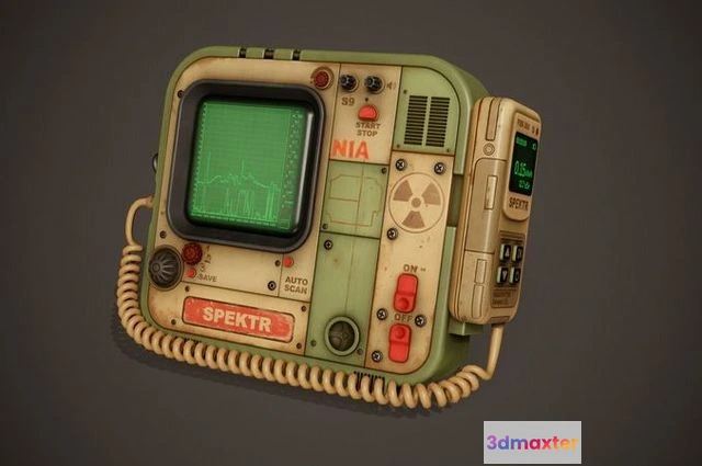 1520296 - PBR Game 3D Models - Retrofuturistic radiation dosimeter 3D Max