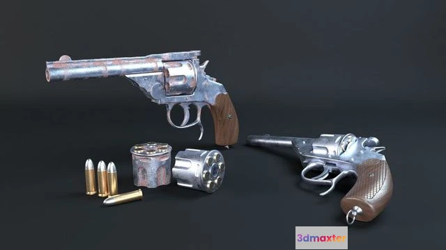 1520298 - PBR Game 3D Models - Revolver set 3D Max