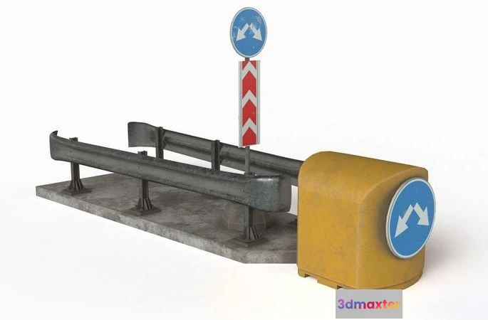 1520304 - PBR Game 3D Models - Road safety barrier 3D Max