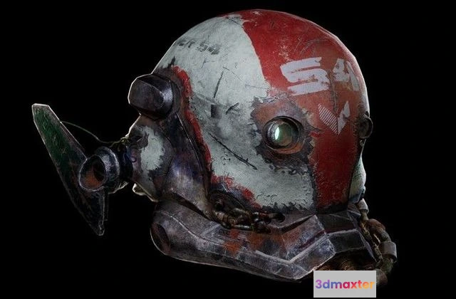 1520324 - PBR Game 3D Models - SciFi Robot Helmet 3D Max