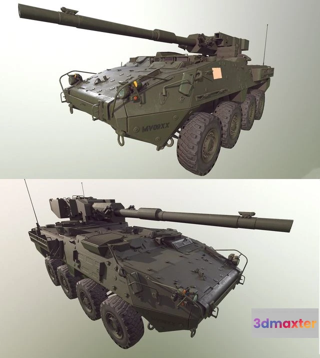 1520338 - PBR Game 3D Models - Stryker 1128 MGS LP 3D Max