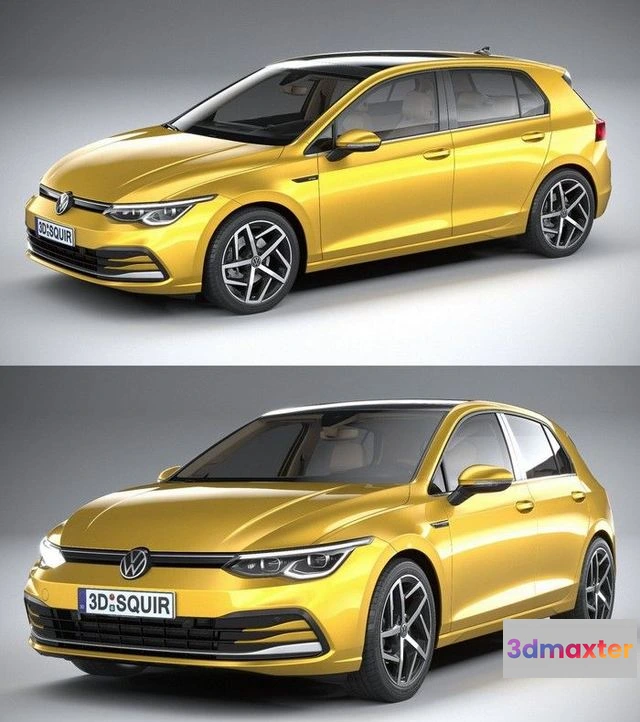 1520386 - PBR Game 3D Models - Volkswagen Golf 5-Door 2020 3D Max