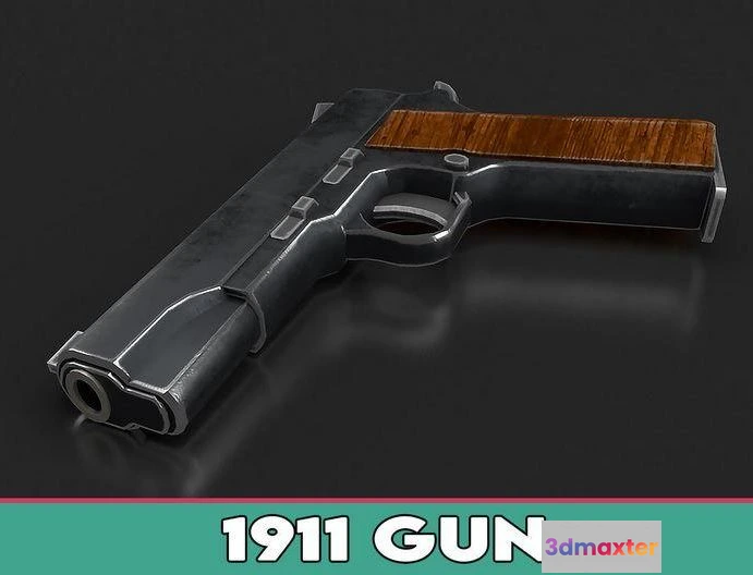 1520410 - PBR Game 3D Models - 1911 Gun 3D Max