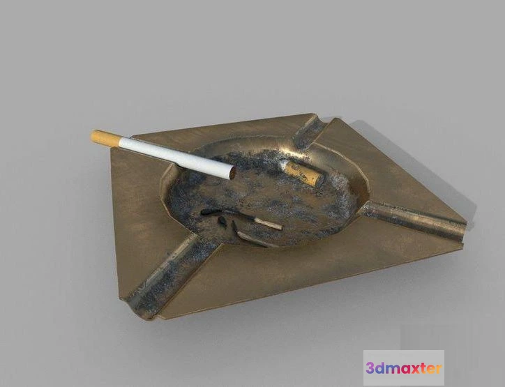 1520416 - PBR Game 3D Models - Ashtray and cigarette 3D Max