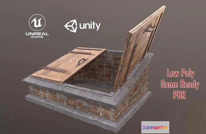 1520424 - PBR Game 3D Models - Basement Entrance 3D Max