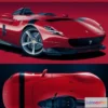 1520452 - PBR Game 3D Models - Ferrari Monza SP1 Red 3D Max