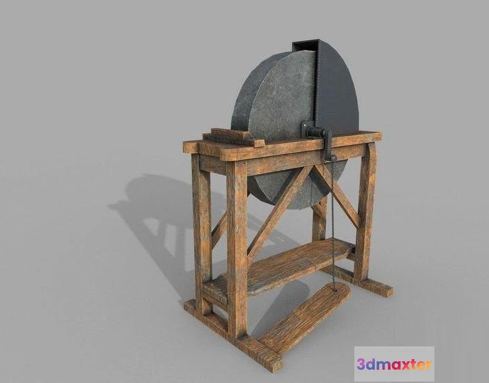 1520460 - PBR Game 3D Models - Grindstone stone grinding wheel 3D Max