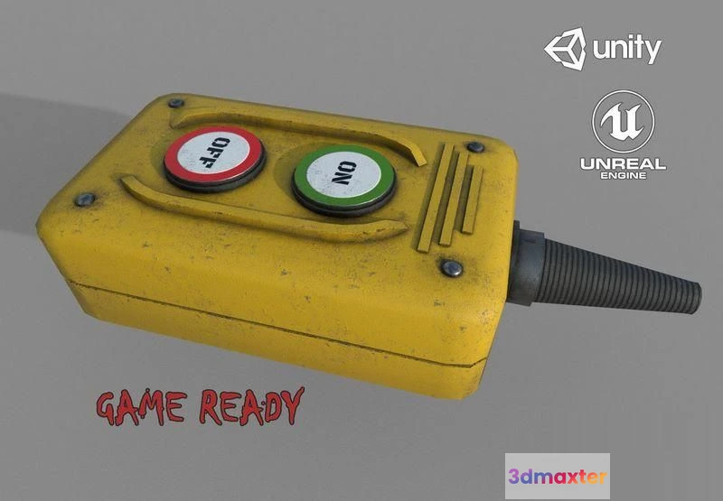 1520466 - PBR Game 3D Models - Industrial Power On - Off Switch 3 3D Max