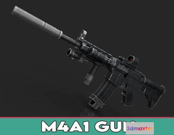 1520480 - PBR Game 3D Models - M4A1 Gun 3D Max