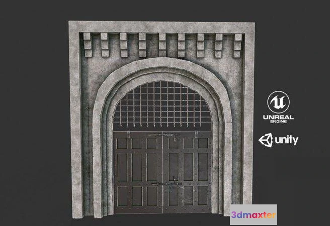 1520482 - PBR Game 3D Models - Medieval Big Gate 3D Max
