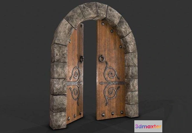 1520484 - PBR Game 3D Models - Medieval Door-5 3D Max