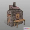 1520486 - PBR Game 3D Models - Medieval Stone Oven 3D Max