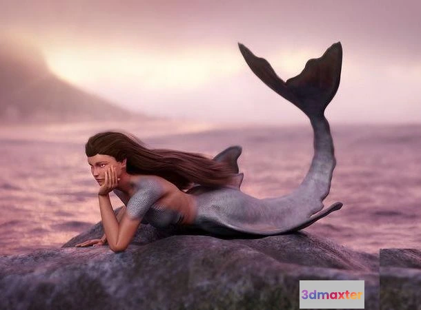 1520492 - PBR Game 3D Models - Mermaid 3D Max