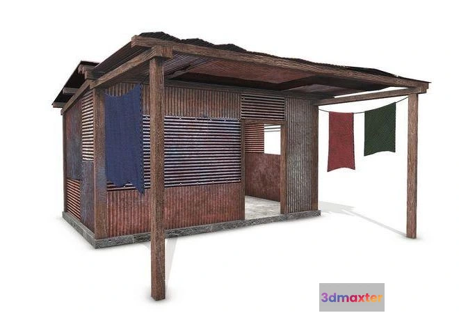 1520498 - PBR Game 3D Models - Metal Plates Shed 3 3D Max