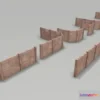 1520516 - PBR Game 3D Models - Modular Damaged Wooden Walls 3D Max