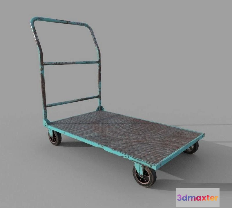 1520538 - PBR Game 3D Models - Old Platform Trolley 3D Max