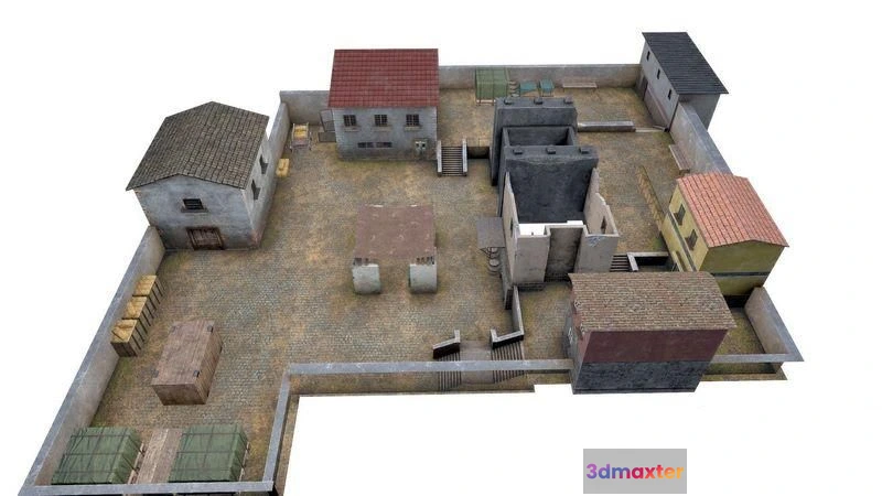 1520540 - PBR Game 3D Models - Old Town Low Poly Buildings 3D Max