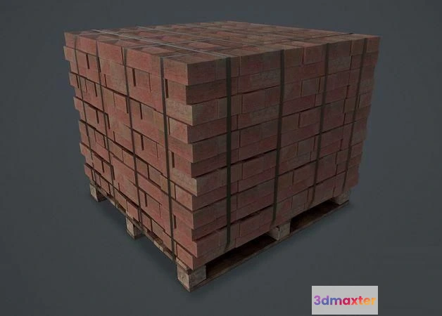1520550 - PBR Game 3D Models - Pallet of Bricks 3D Max