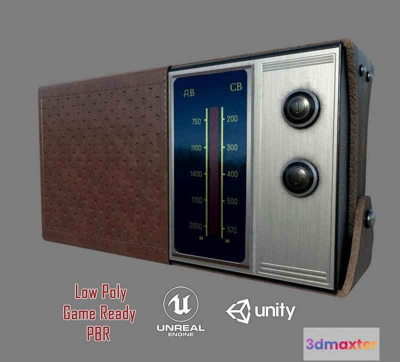 1520562 - PBR Game 3D Models - Retro Radio 3D Max