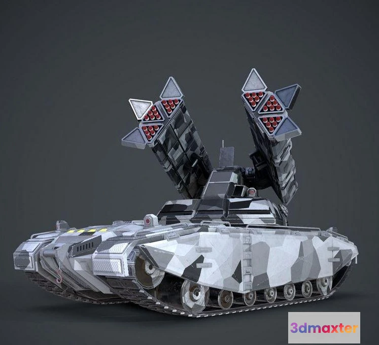 1520568 - PBR Game 3D Models - Sci-Fi Missile launcher Tank 3D Max