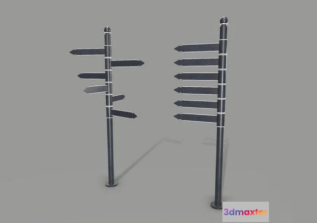 1520574 - PBR Game 3D Models - Street signpost 3D Max
