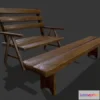 1520588 - PBR Game 3D Models - Wooden bench and table 3D Max