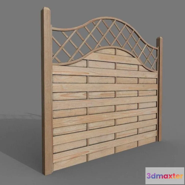 1520594 - PBR Game 3D Models - Wooden Modular Fence 1 3D Max