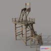1520598 - PBR Game 3D Models - Wooden Watch Tower 3D Max