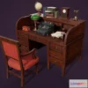 1520628 - PBR Game 3D Models - Antique Desk With Miscellaneous 3D Max