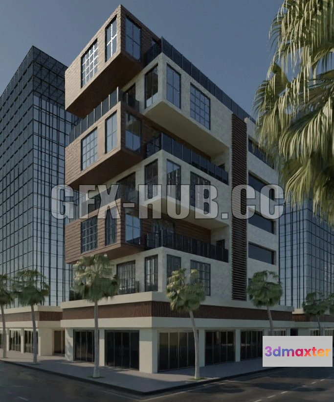 1520630 - PBR Game 3D Models - Apartement Building Scene Packed 3D Max