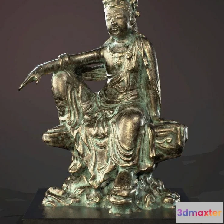 1520680 - PBR Game 3D Models - Budha Bronze statue 3D Max