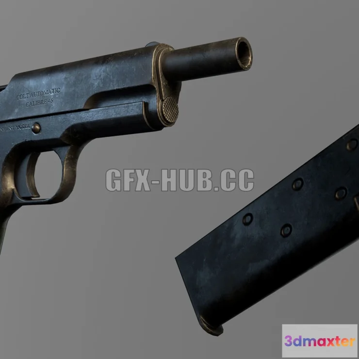 1520706 - PBR Game 3D Models - Colt 1911 Handgun Game ready 3D Max