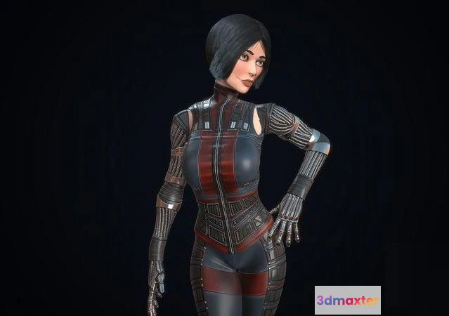 1520712 - PBR Game 3D Models - Cyber Racer Girl 3D Max